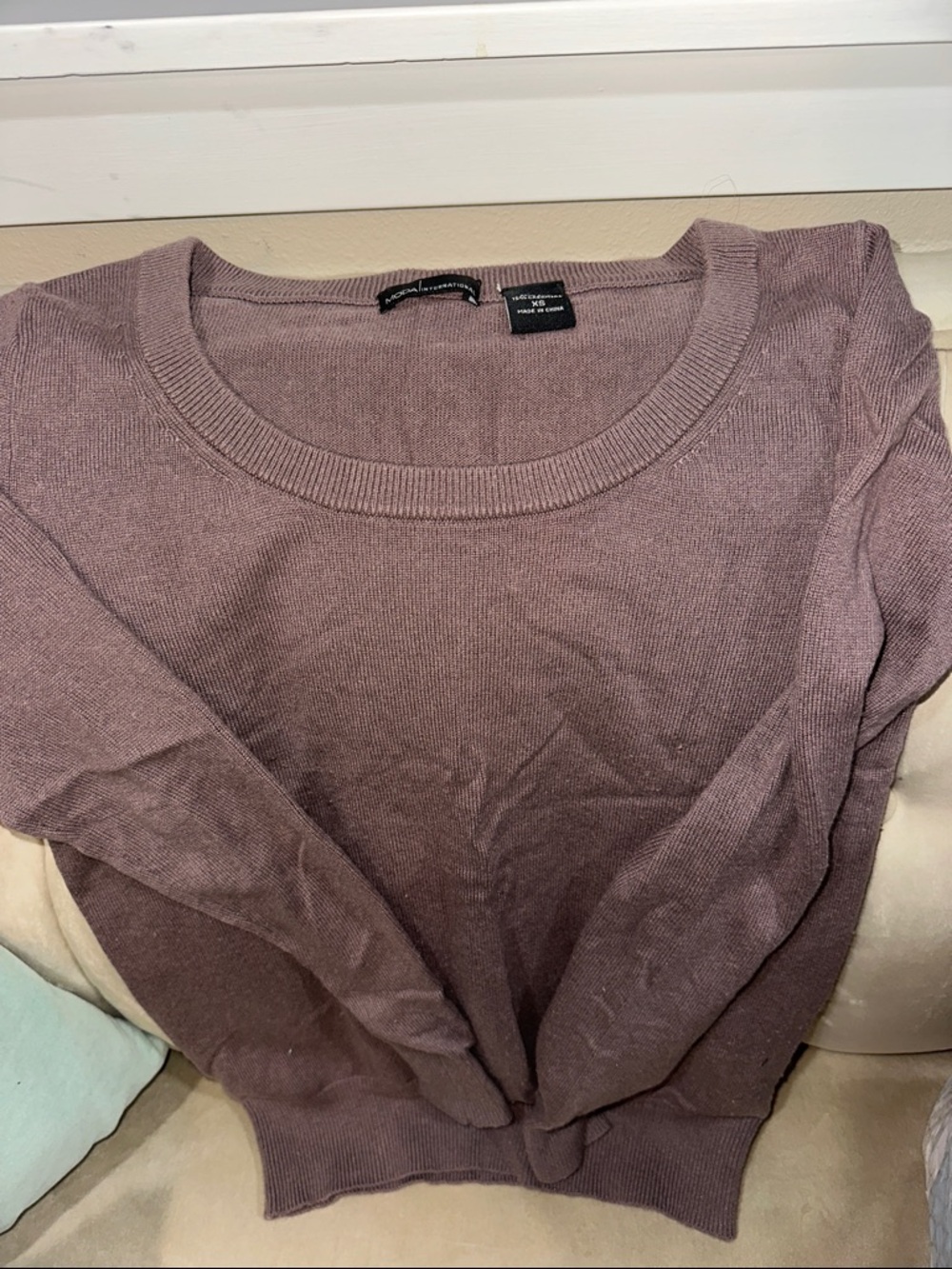 Moda International Dusty Mauve Scoop Neck Sweater
